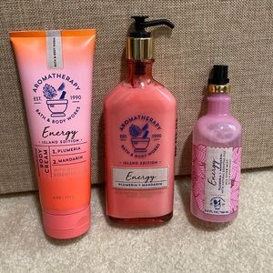 Energy Plumeria and Mandarin lotion and pillow mist set